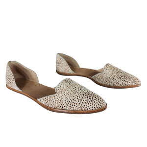 Loeffler Randall Shoe Women Sz 10.5 Prue Tan‎ Brown D'Orsay Flat Spots Calf Hair